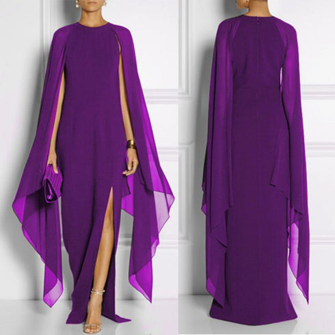Chiffon Stitching Maxi Evening Dress - ROUTINE FASHION